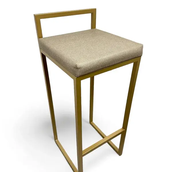 BANQUETA QUADRO COM ENCOSTO ESTOFADA BEGE DRESS