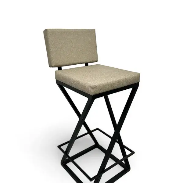 BANQUETA Z COM ENCOSTO ESTOFADO BEGE