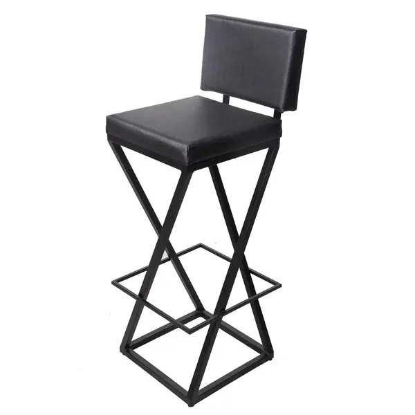 BANQUETA Z COM ENCOSTO ESTOFADO PRETO