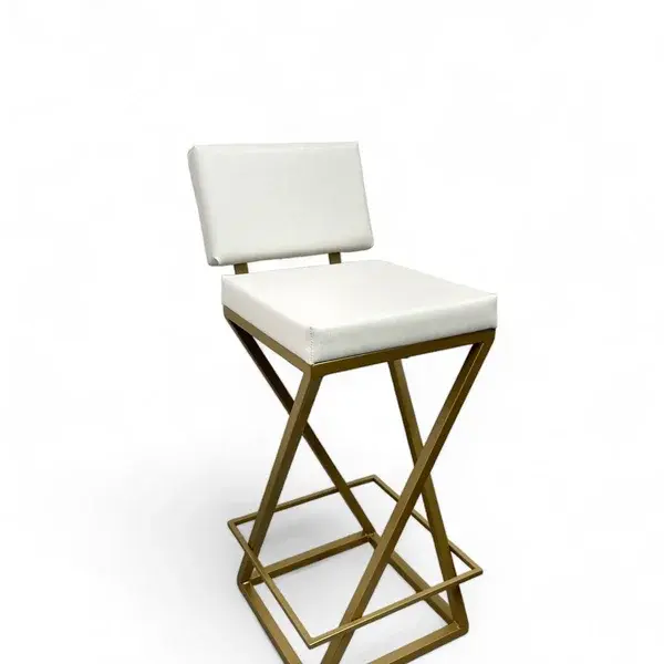 BANQUETA ZÊNITE COM ENCOSTO ESTOFADA BRANCO
