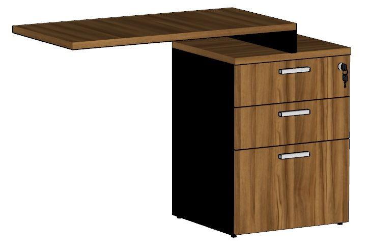 MESA AUXILIAR COM GAVETEIRO PEDESTAL M25